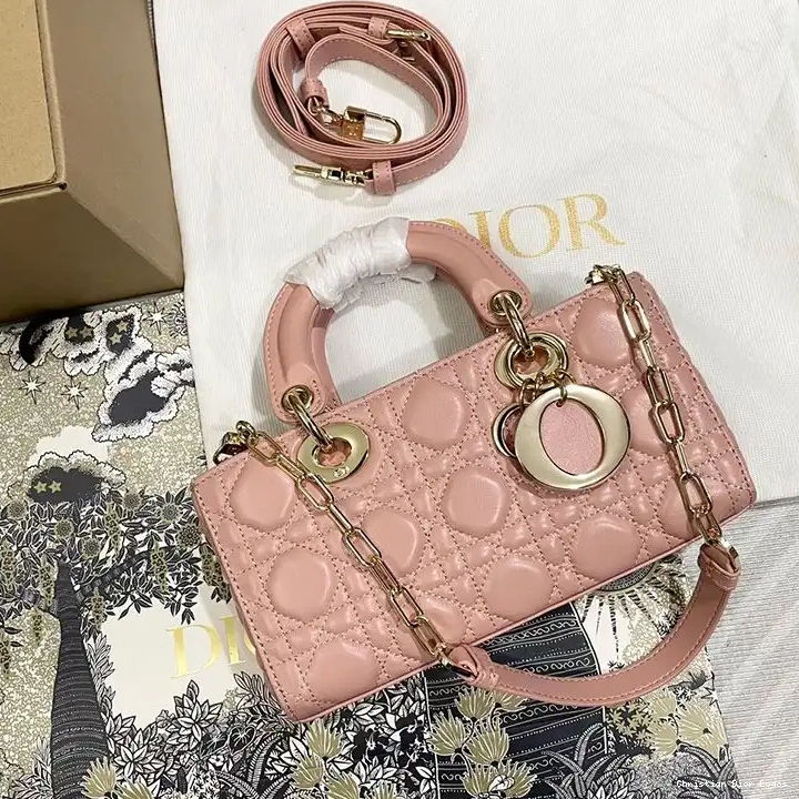 Cannage Lady D-Joy Lambskin Pink Small Bag 0511 Luxury